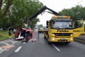 Schwerer VU Pkw Baum Koeln Deutz Messekreisel P300